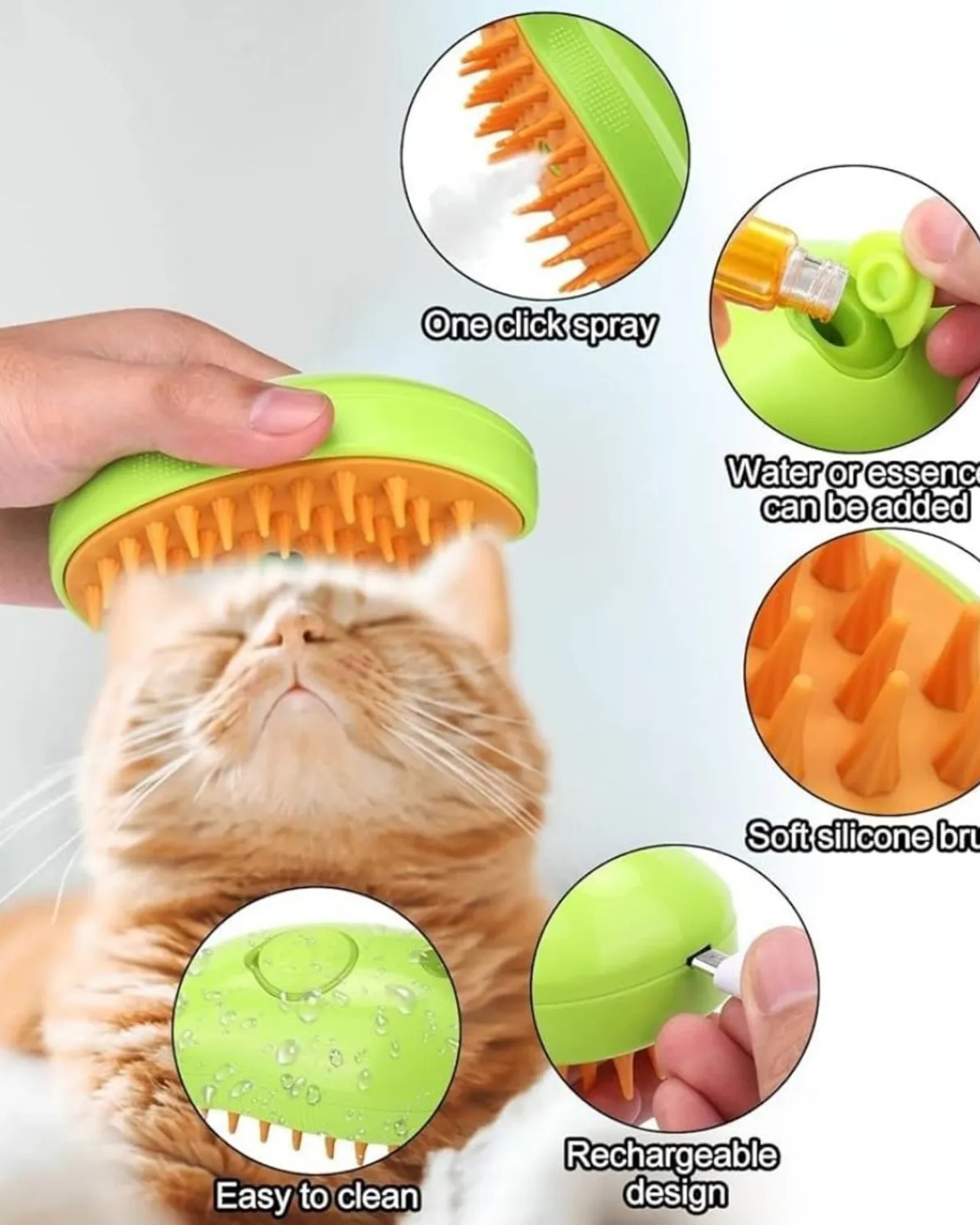 Cepillo de vapor para mascota 3 en 1