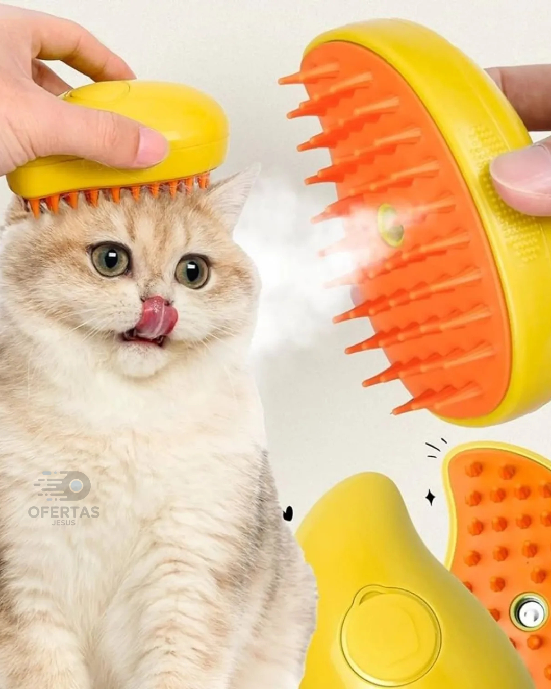 Cepillo de vapor para mascota 3 en 1